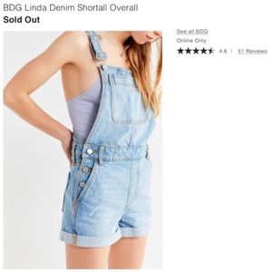 BDG Denim Overall Shorts